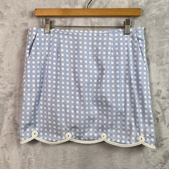 Golftini Dresses & Skirts - Golftini Mini Skirt Skort Women's 4 Blue Square Print Athletic Shirley Temple